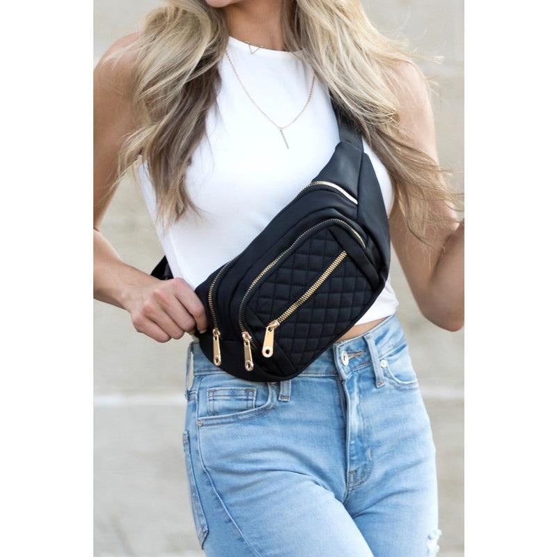 Quilted Belt Sling Bum Bag