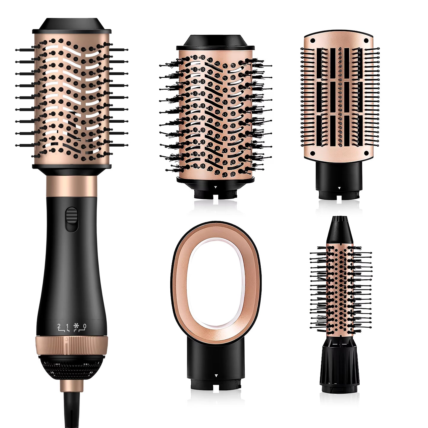 Hot Air Brush Hair Styler 4 in 1 Professional Curling Iron Hair Straightener Styling Tool Airwrap Hair Dryer & Volumizer Salon